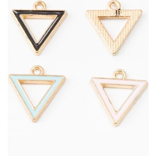 YEPENGFEI 40 PCS triangle Charms Alloy jewelry Pendants for Jewelry Making DIY Handmade Craft Accessories js2153