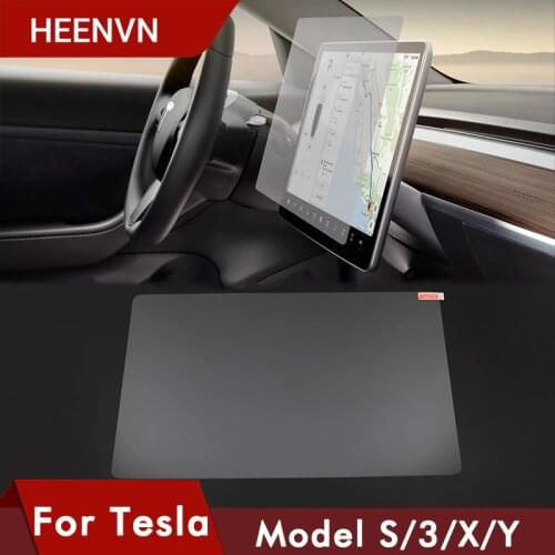 Heenvn Tempered Glass For Tesla Model 3 Y S X 2021 Accessories Center Control Touchscreen Car Navigation Screen Protector Film
