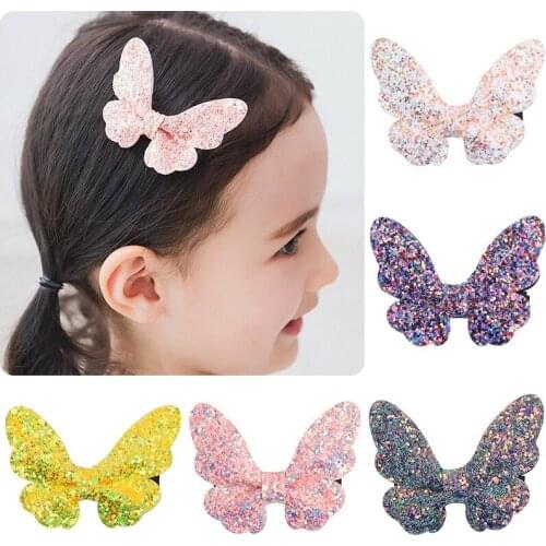 1 Pieces Baby Girl Infant Hair accessories Cloth Butterfly Newborn Gift Toddlers Clips Hairpin Princess Children Cute Headwear