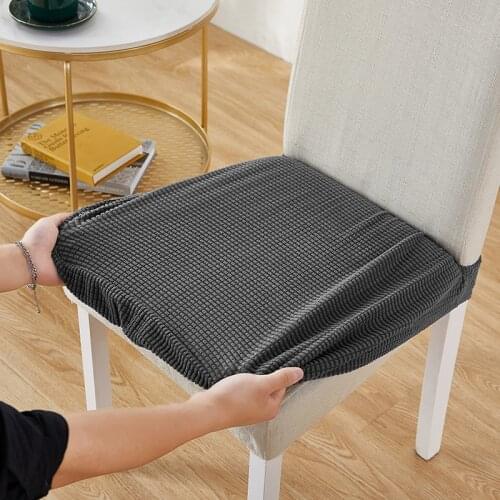 Spandex Jacquard Dining Room Chair Seat Covers Elastic Removable Washable Cushion Covers for Banquet Dining Chair