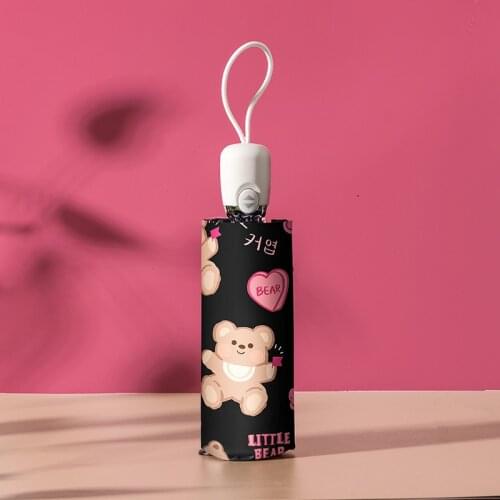 Bear Design Automatic Umbrella Windproof UV Protect Umbrella For Women Girl Children Sunny Rainy Folding Umbrellas