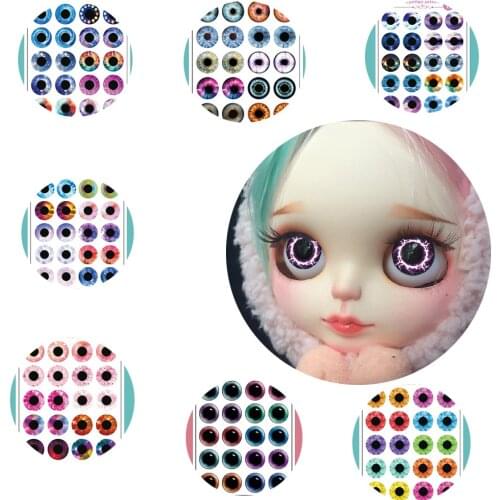10Pair/set DIY Eyechips Pattern Blyth Doll Eye Chips Paper Pattern for 1:6 ICY Blyth Doll Eyes Accessories Pupil paster DIY TOOL