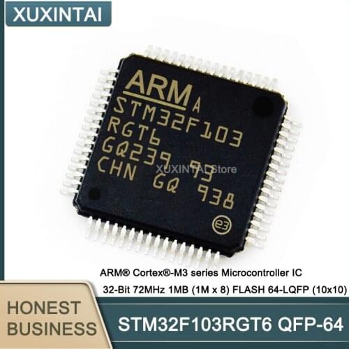 10Pcs/Lot STM32F103RGT6 STM32F103 ARM® Cortex®-M3 series Microcontroller IC 32-Bit 72MHz 1MB (1M x 8) FLASH 64-LQFP (10x10)