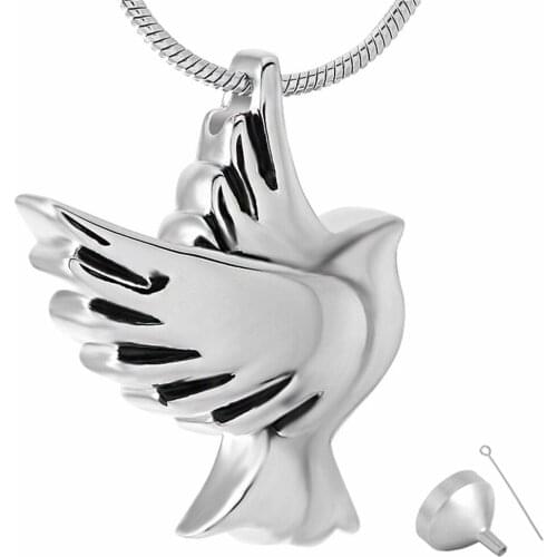 9496 316L Stainless Steel Bird Shape Memorial Jewelry Cremation Ashes Urn Pendant Necklace