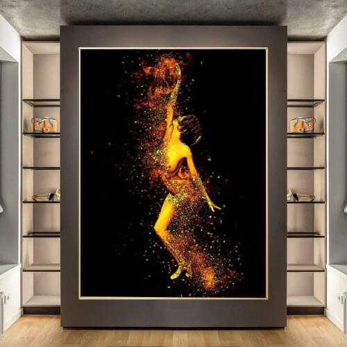 Abstract Black and Gold Sexy Nude Women Body Figure Wall Art Posters and Prints Canvas Painting Picture for Room Home Decor