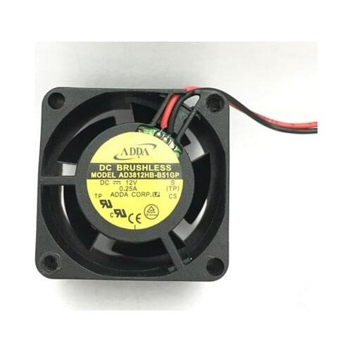 ADDA AD3812HB-B51GP 3828 38*38*38mm 3.8cm DC 12V 0.25A 2 line computer case power cooling fan