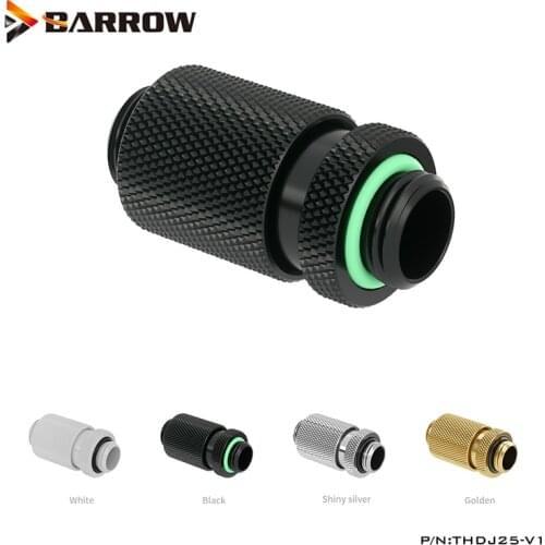Barrow G1/4" Male To Male Rotary Connector 25.5-34.5mm Extend PC Watercooling Fitting White Black Silver,THDJ25-V1
