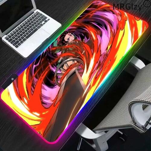 MRGLZY RBG anime big mouse pad RGB natural rubber non-slip carpet pad XXL waterproof LED gaming accessories tdesk mat