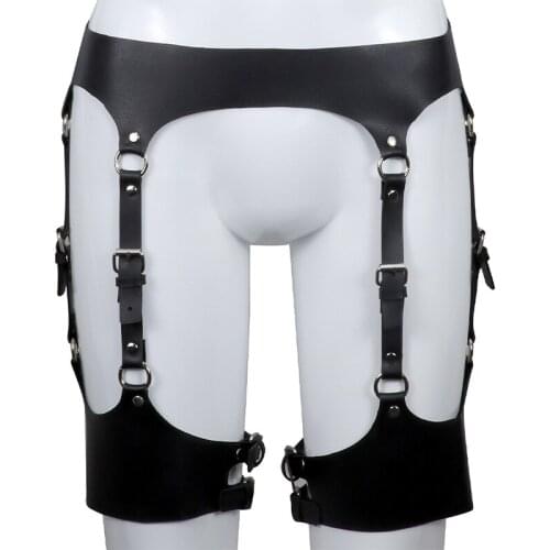 Thigh Waist Bondage Leather Open Crotch Pants Adult Erotic Games Sex Tools BDSM Restraints Slave Fetish Sex Toys For Couples