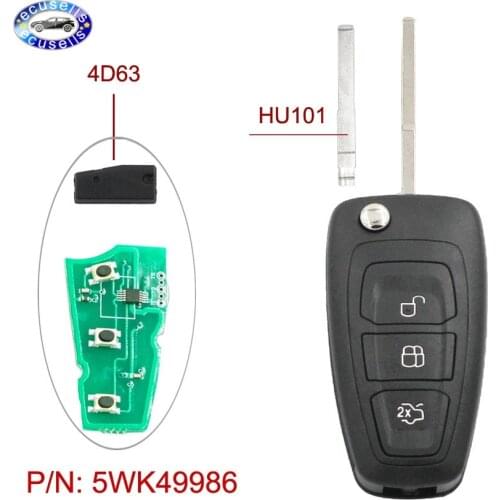 MK3 and T6 Ranger Remote Key 433MHZ with 4D63 Chip ID83 for Ford C-Max S-Max Focus Grand Mondeo 2010-2014 HU101 5WK49986