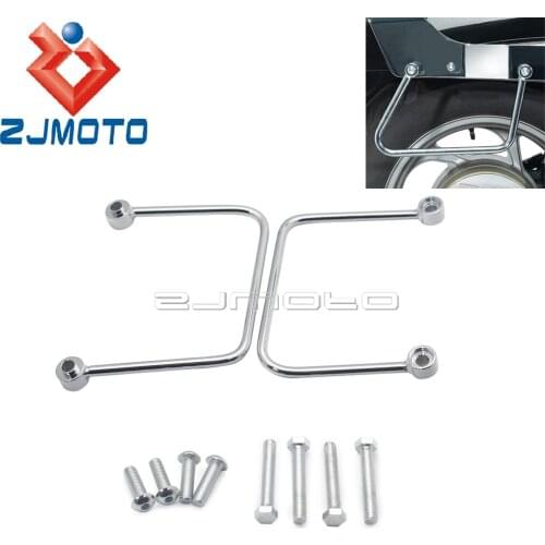 For Harley Softail Slim Street Bob FLSL FXBB Motorcycle Sidebox Pannier Rail Saddlebag Support Guard Mount Bracket Set 2018-2021