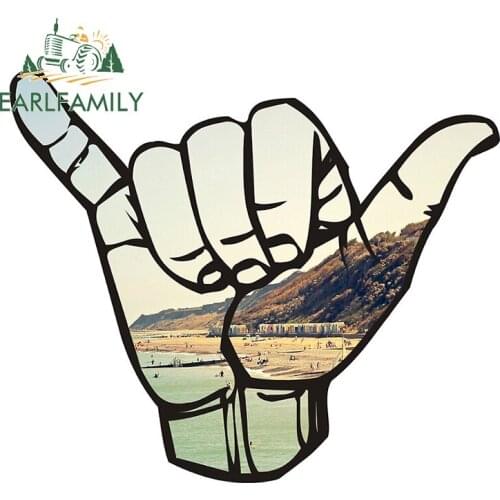EARLFAMILY 13cm x 11.2cm for Hang Loose Beach Car Stickers Funny Decal Graffiti Sticker Waterproof Personality Creative