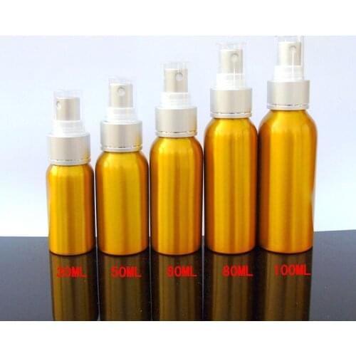 Luxury Gold Perfume Bottle Empty Cosmetic Containers Atomizer Perfume Aluminum Travel Bottle 30ml 50ml 60ml 80ml 100ml 20pcs/lot