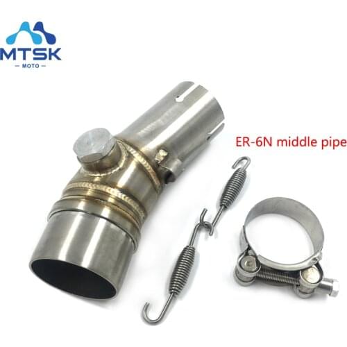 Motorcycle Exhaust Pipe Muffler Escape Connecting Pipe Front Link Pipe Moto Mid Pipe For Kawasaki ER6N Exhaust Accessories