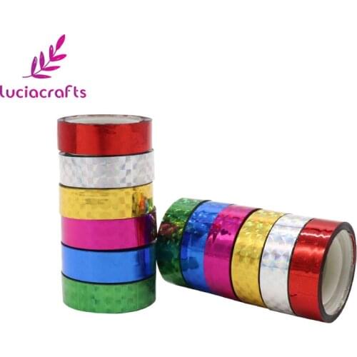 SALE 12pcs/lot prism Hoop Holographic Tape For Gift Packing Adhesive Laser Tape I1005