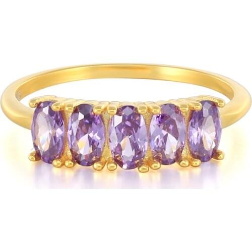 CANNER Purple Zircon Moon Rings For Women Girls 925 Silver Ring 2021 Trend Anillos Mujer Fine Jewelry Paired Rings Minimalist