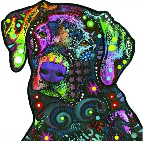 Dawasaru Lovely Labrador Colorful Car Sticker Waterproof Decal Laptop Suitcase Truck Motorcycle Auto Accessories PVC,14cm*13cm