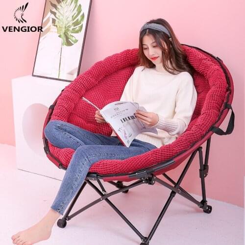 Lazy Sofa Chair Single Sofa Folding Leisure Balcony Bedroom Lounge Chair Fabric Simple Moon Chair Removable and Washable