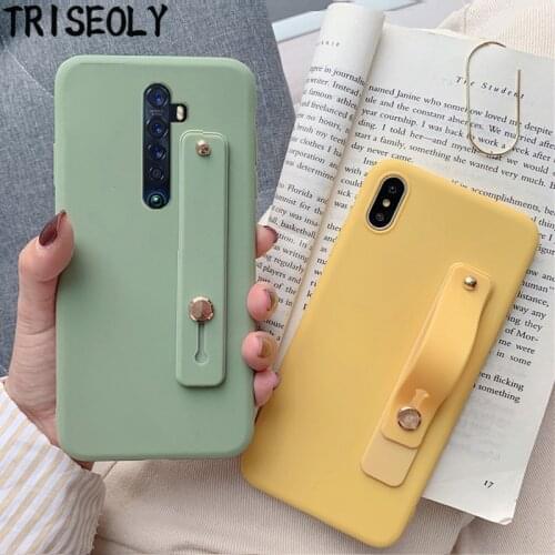 Soft TPU Cover For OPPO Reno 2 Z 2F 2Z Reno 3 Pro 10X Wrist Strap Hand Band Phone Case For OPPO Realme 3 5 Pro Q C2 X X50 X2 XT