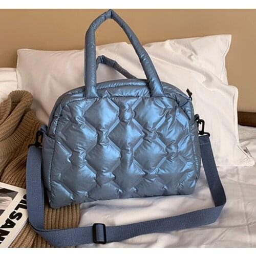 BENVICHED New Winter Women Space Cotton Handbags Fashion Ladies Bag Down Bright Shoulder Bag Female tote Bolsas Sac a Main