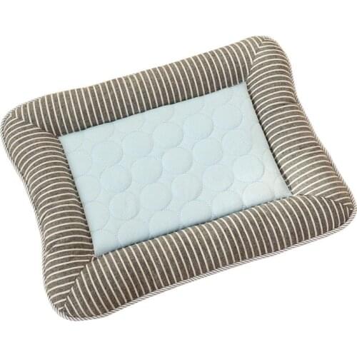 Simple Solid Color Pet Mats Summer Cooling Ice Silk Bed Breathable Washable Dog Blanket Pet Supplies