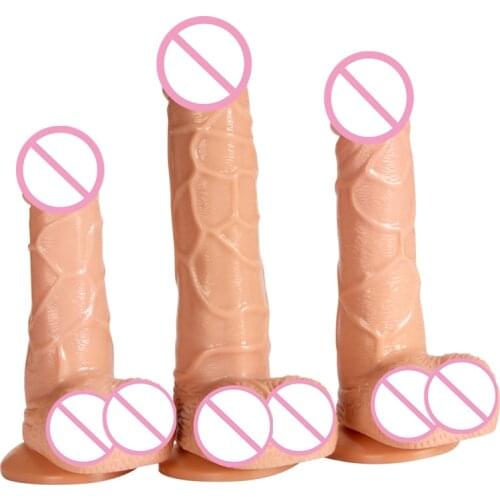 Realistic Penis Huge Dildo Soft Sexy Toy Doll Female Masturbation Silicone For Women G-Spot Clitoris Lesbian Gift Suction Cup