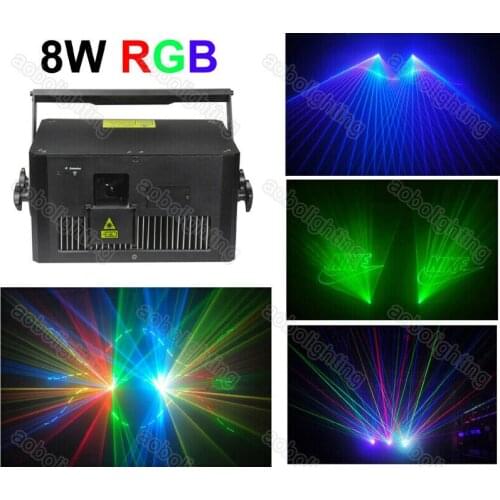 RGB 8000mW 8W Laser Module Diode 40K scanner stage light laser projector Animation disco light dmx laser light