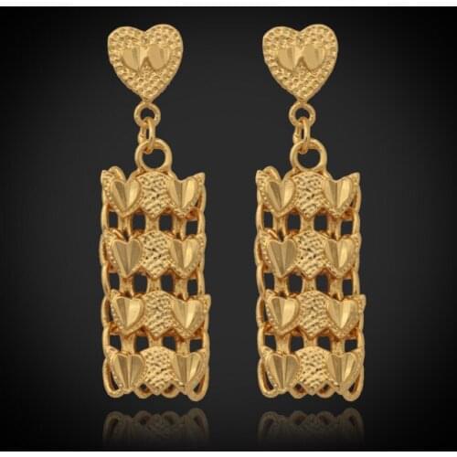 Kpop Sell like hot cakes Item Heart Earrings Gold Color Moon Earrings Fashion Drop Earrings Jewelry Gift For Women E230