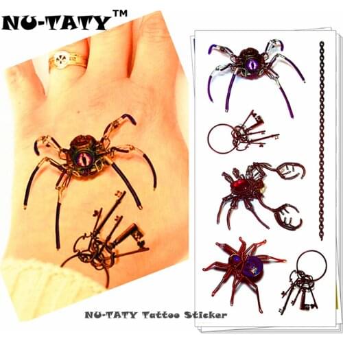 Nu-TATY Spider Queen 3d Temporary Tattoo Body Art Flash Tattoo Stickers 19*9cm Waterproof Styling Tatoo Home Decor Wall Sticker
