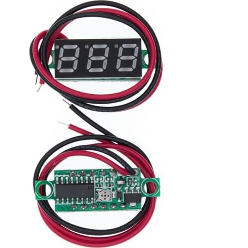 0.28 Inch 2.5V-40V Mini Digital Voltmeter Voltage Tester Meter RED/BLUE/YELLOW/GREEN LED Screen 30*10*8mm