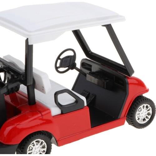 1:20 Diecast Pull Back Alloy Golf Cart w/Clubs Model Toy Collectibles Red