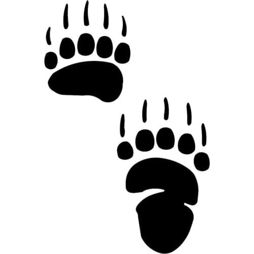 10.6*16.3CM Grizzly Bear Track Paw Print Car Window Stickers Creative Personality Car Styling Decoration Accessories