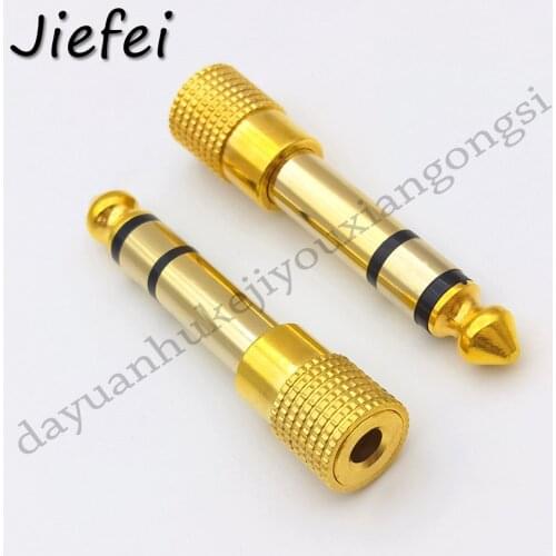 100pcs Gold plated Audio 6.3mm Male Plug to 3.5mm Female Jack Aux Stereo TRS Adapter New