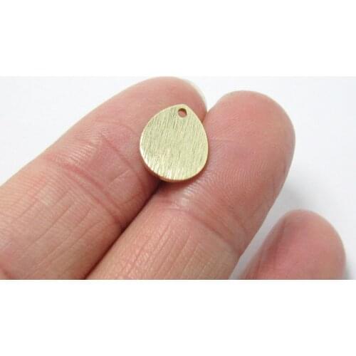 Brass drop charms 12x10x1mm Textured Mini earrings dangle pendant necklace findings -20pcs R1175