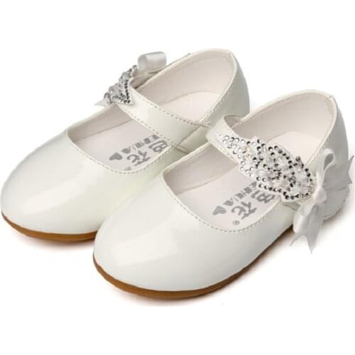 2020 Princess Crystal Bow Little Girl Dress Big Kids Leather Shoes For Toddlers ChildrenS Wedding Party Shoes 1 2 3 4 5 6 Years