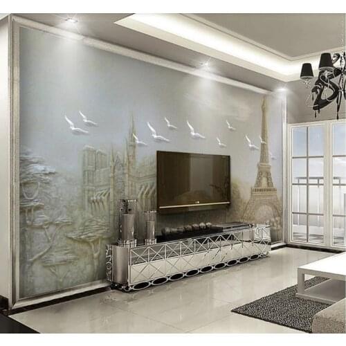 3D stereo relief famous European style building Mural Wallpaper Bedroom Living Room TV Sofa Backdrop Wall Decor Wallpaper 3 D
