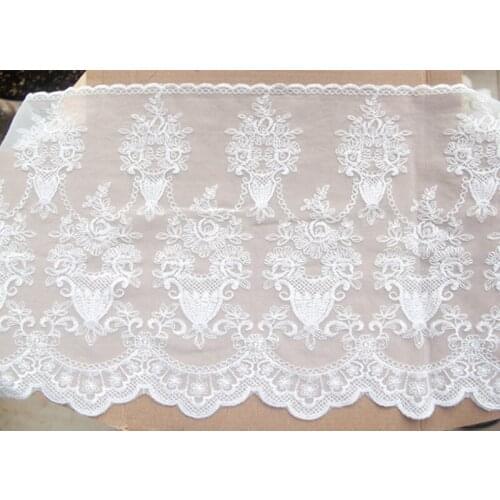 4Yards Retro Water Soluble Ribbon 24cm Lace Trim Fabric for Sewing Bridal Wedding Dress Crafts High Quality