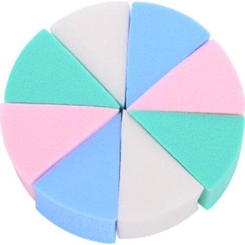 8Pcs/Lot Triangle Shaped Candy Soft Cleaning Pad Magic Face Smooth Cosmetic Puff Cleansing Wash Face Sponge Puff Makeup Tools