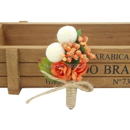 Ceremony Accessories Orange Boutonniere Wedding Groom Flower Brooch Women Groomsmen Corsage Autumn Party Supplies Birthday Gifts