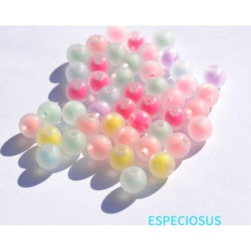 DIY Jewelry Making Accessories Round Shaped Matt Acrylic Beads Multi Color 8MM Spacer Bead in Beads Bracelet Making Department