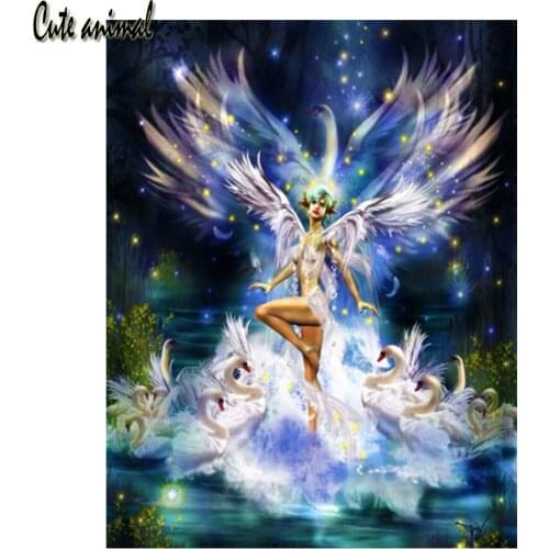 Diamond Painting 5D Magic Fairy Animal Swan Abstract Starlight Diy Diamond Mosaic Embroidery Angel Cross Stitch Full Square