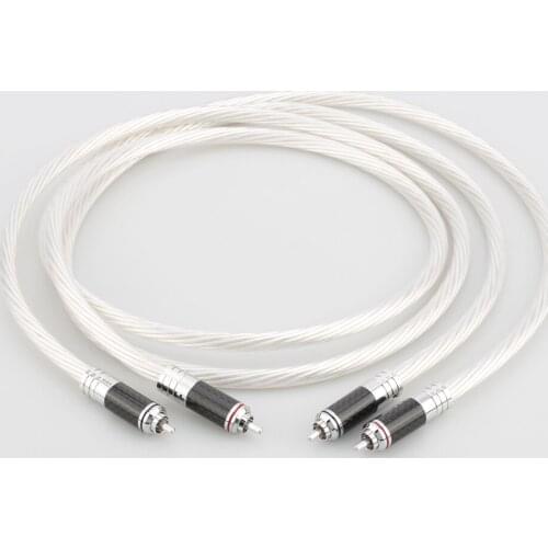 Audiocrast OCC Pair HIFI 7N OCC Silver Plated RCA Cable Hi-end Audio 2RCA to 2RCA Interconnect Cable for Amplifier CD DVD Player