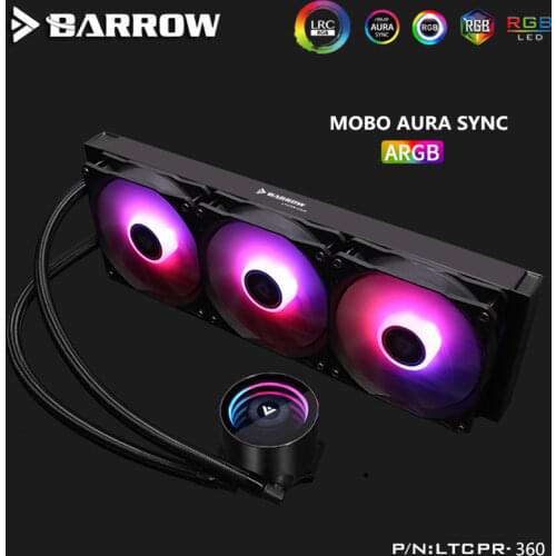 Barrow CPU Cooling Radiator Combo Kit 5V ARGB MOBO AURA SYNC 360 Liquid Row + Fans + Pump Kit 1 Piece Cooling LTCPR-360