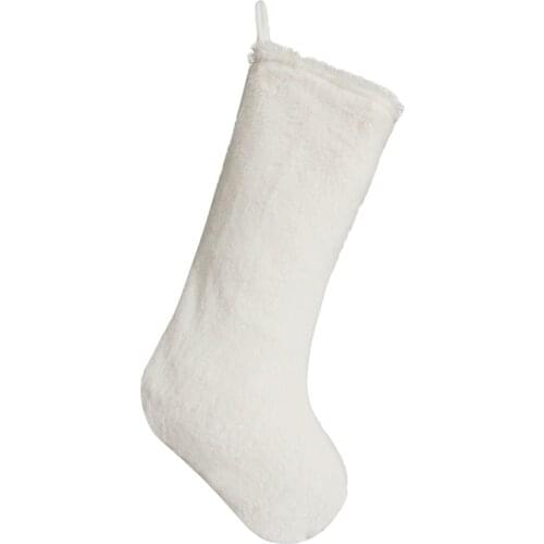 Free shipping White PV velvet Soft Christmas Stocking Fashion Socks same face and back P4706