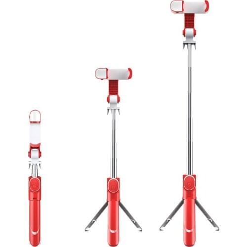 Wireless Bluetooth Selfie Stick Mini Tripod Foldable Handheld Monopod With Fill Light Remote Shutter For IOS Android Smartphone