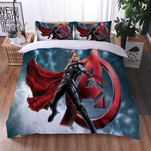 Disney New Captain America Avengers Spiderman baby Bedding Set Kids Twin Single Double Duvet Cover Pillowcase Boys Children Gift