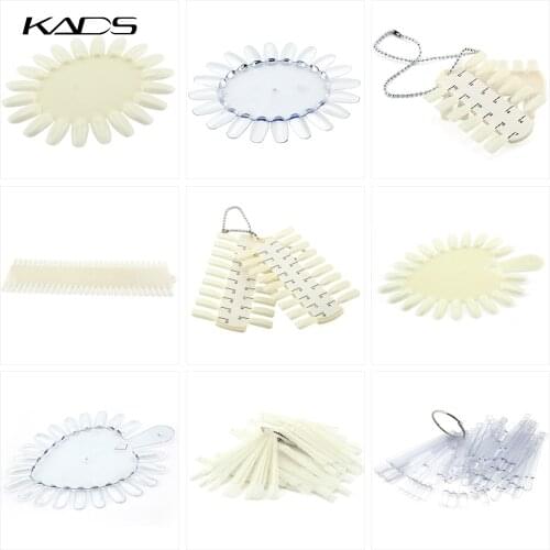 KADS 16 Design Color Card Nail Display Sticks Nail Art Display Practice Nail Tips Sets DIY Tool Display Stand And Wheel
