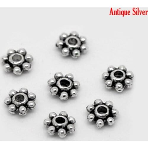 DoreenBeads 1000PCs Tiny Daisy Spacers Beads 4mm Dia. (B00902), yiwu