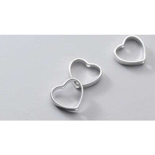 Lo Paulina S925 Jewelry Findings Heart Frame For DIY Beading Spacer Solid Sterling Silver Gifts Making
