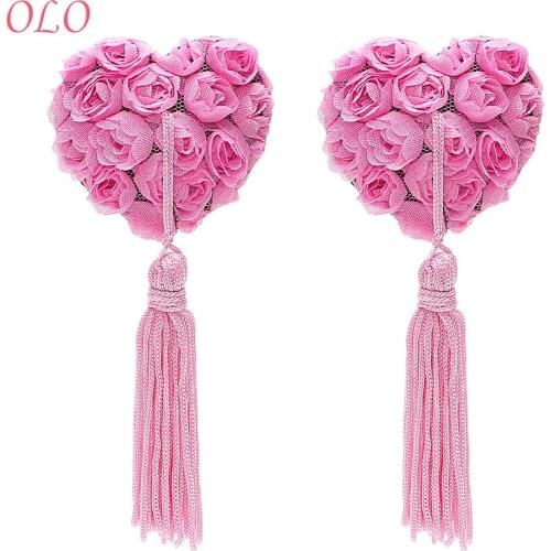 IKOKY 1 Pair Breast Cover Sex Toys for Couples Nipple Stickers Pasties Erotic Women Lingerie Bra Heart Lace Adult Games